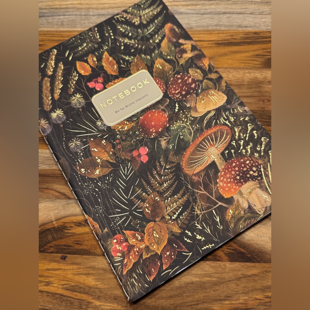 Bruno Visconti Soft Touch Forest Mushrooms Notebook Journal A5 NEW